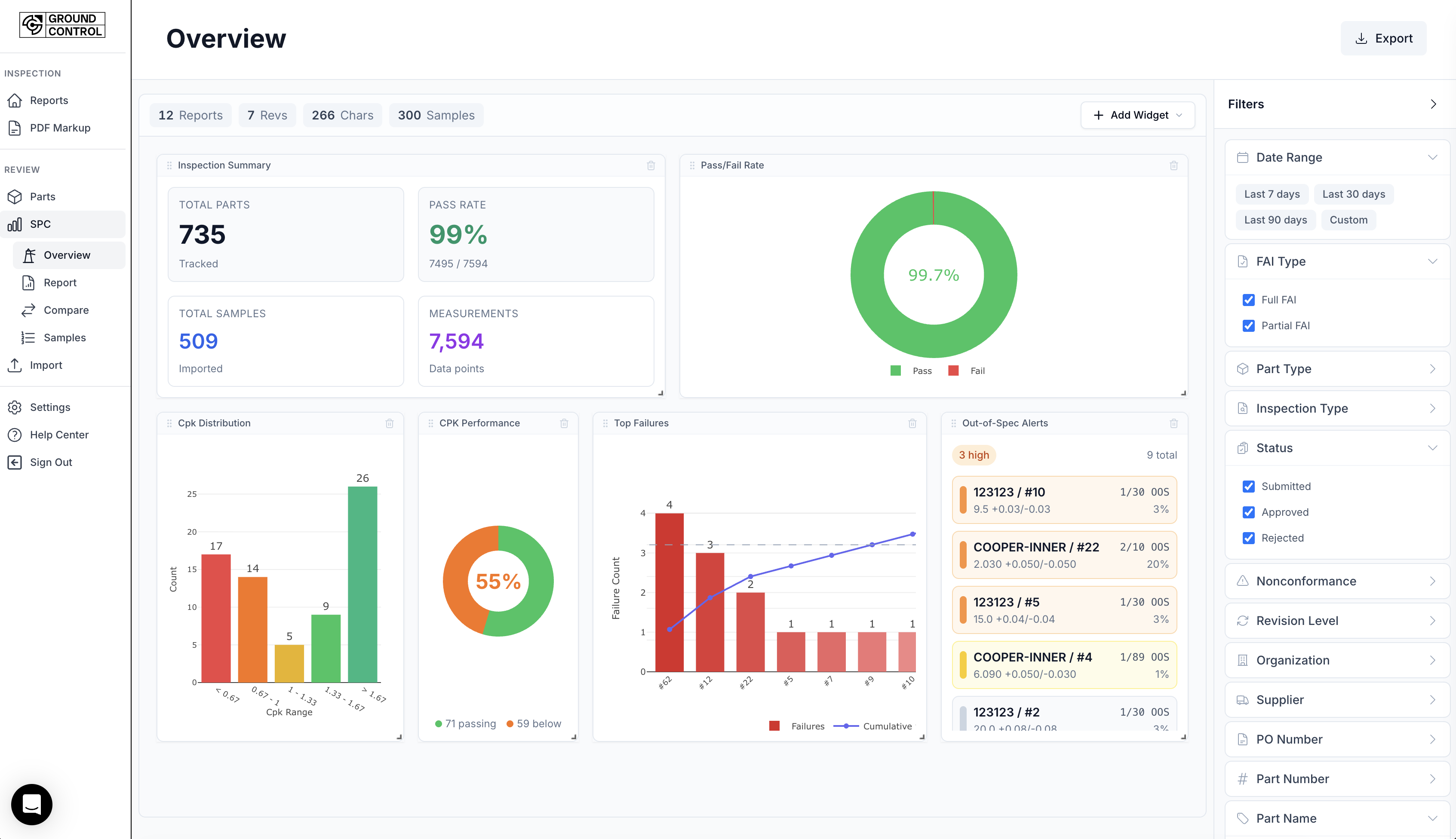 GroundControl APQP and supplier quality workspace
